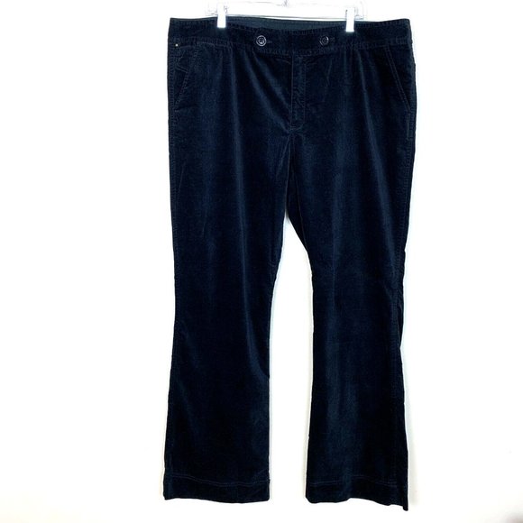 Eddie Bauer Pants - Eddie Bauer Velvet Pants Black 5-Pocket Cotton Stretch Holiday Womens 20 Tall